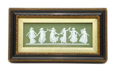 Lot 189 - A Wedgwood green dipped jasperware relief plaque