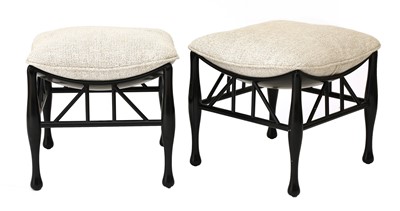 Lot 320 - A pair of ebonised Thebes-style stools