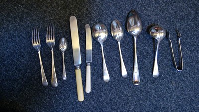 Lot 78 - A Walker & Hall mahogany cased canteen of silver plated cutlery