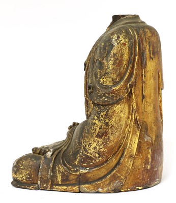 Lot 282 - A Chinese gilt-lacquered wood carving