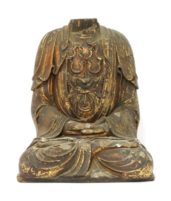 Lot 282 - A Chinese gilt-lacquered wood carving