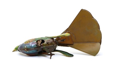 Lot 217 - A rare German clockwork tin toy peacock