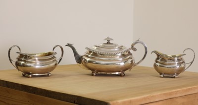 Lot 330 - A Scottish George III silver three-piece tea set