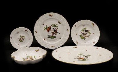 Lot 300A - A Herend porcelain 'Rothschild Bird' pattern part dinner service