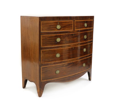 Lot 591 - A Regency mahogany bow front chest of drawers