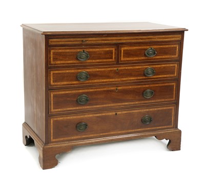 Lot 615 - A George III style mahogany and crossbanded chest of drawers
