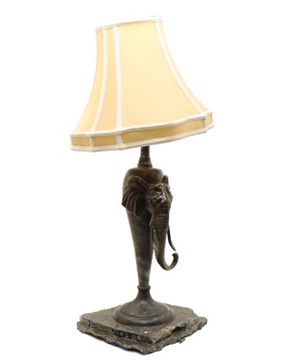 Lot 234 - A large bronze table lamp