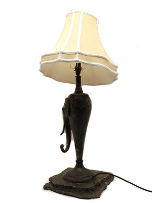 Lot 234 - A large bronze table lamp