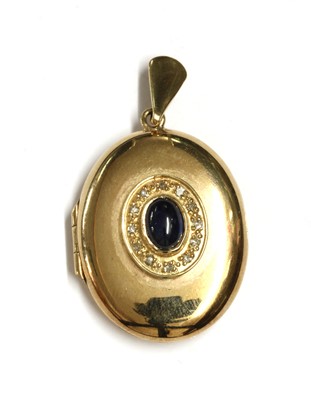 Lot 171 - A 9ct gold sapphire and diamond locket
