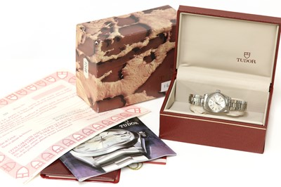 Lot 540 - A ladies' stainless steel Tudor 'Princess Oysterdate' automatic bracelet watch