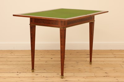 Lot 233 - A rosewood and parquetry games table