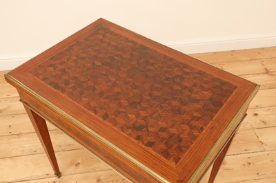 Lot 233 - A rosewood and parquetry games table