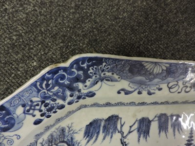Lot 141 - Two Chinese blue and white meat dishes