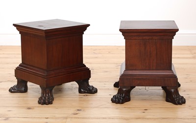Lot 497 - A pair of simulated mahogany pedestals