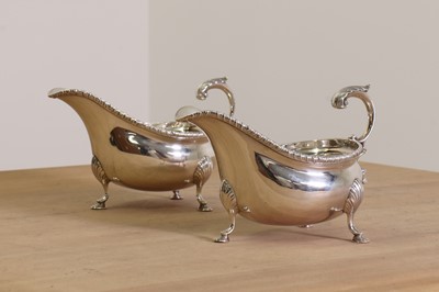 Lot 342 - A pair of silver sauce boats