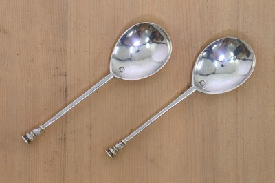 Lot 315 - A pair of Charles I seal-top spoons