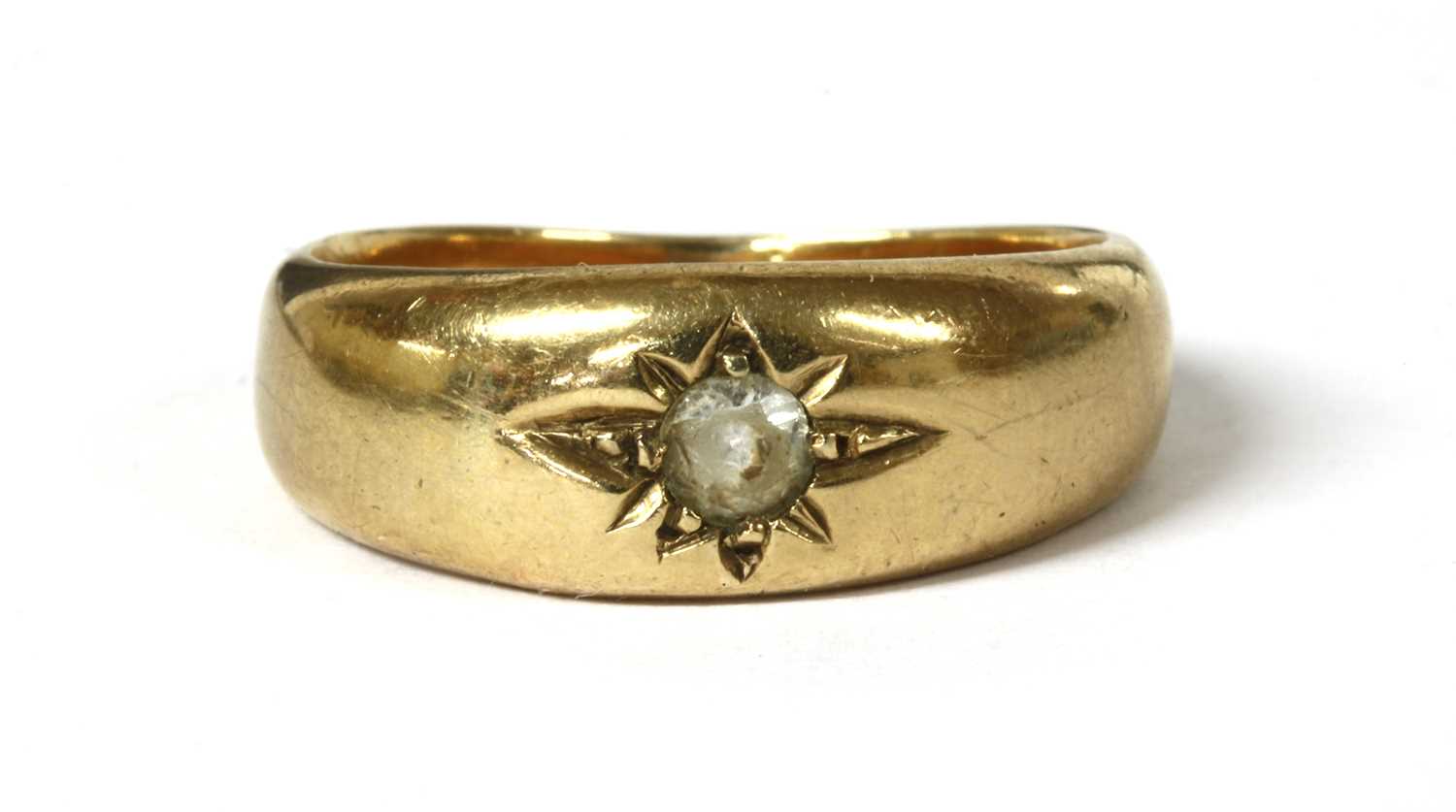 Lot 209 - A gentlemen's gold single stone paste ring