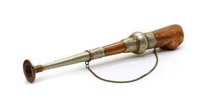 Lot 210 - A copper and nickel hunting horn