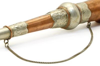 Lot 210 - A copper and nickel hunting horn