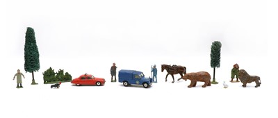 Lot 282 - Britain's and other diecast figures, animals and accessories