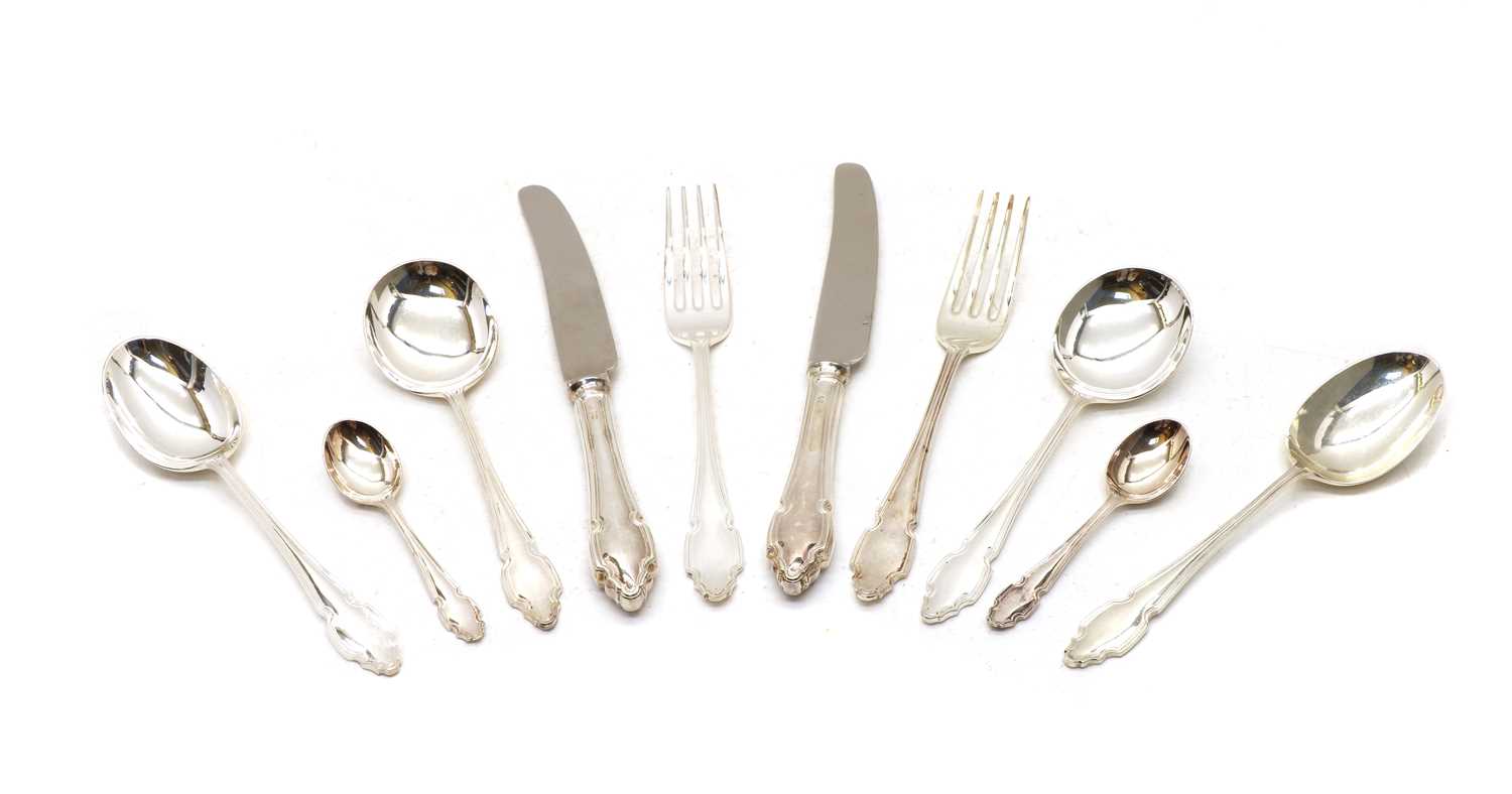 Lot 21 - A collection of silver Le Regence design cutlery