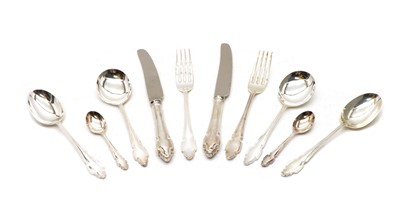 Lot 21 - A collection of silver Le Regence design cutlery