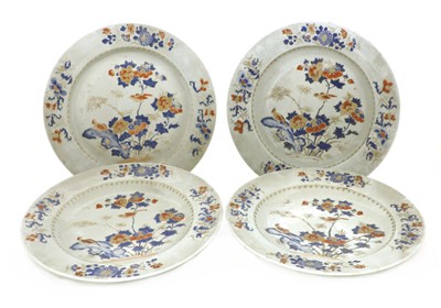 Lot 330 - A collection of four Chinese export famille rose chargers