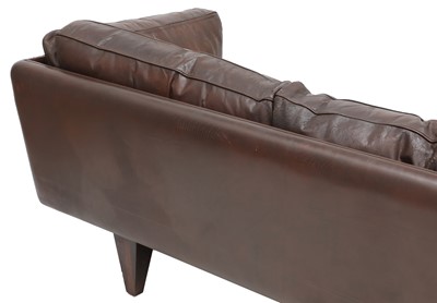 Lot 506 - A leather and rosewood 'Model V11' sofa