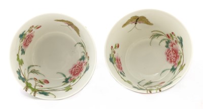 Lot 375 - A pair of Chinese famille rose tea bowls