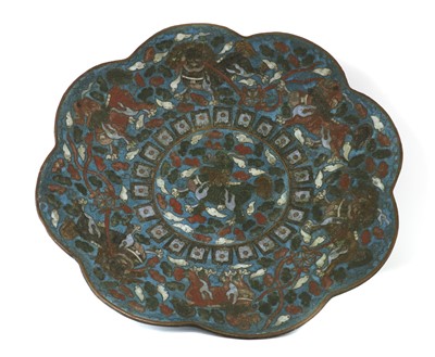 Lot 223 - A Chinese cloisonné dish