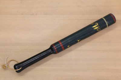 Lot 205 - A William IV painted wooden truncheon
