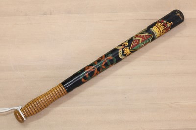 Lot 458 - A Victorian painted boxwood truncheon