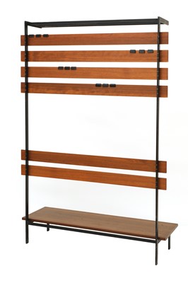 Lot 436 - A teak and metal modular coat rack