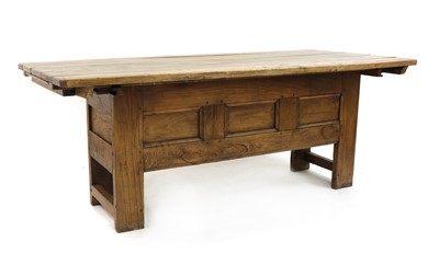 Lot 534 - A French provincial chestnut kitchen baker's table
