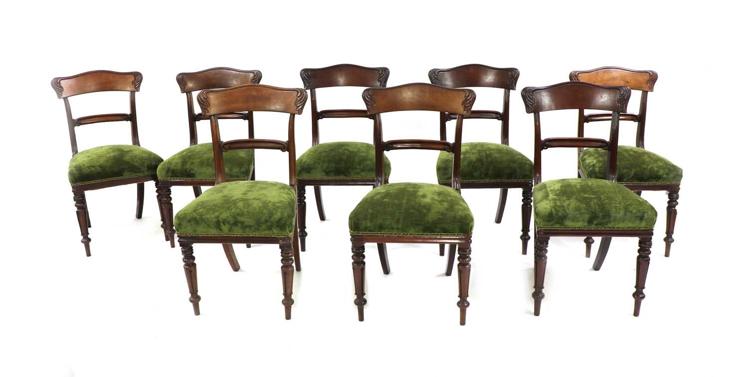 Lot 460 - Set of eight William IV mahogany dining chairs