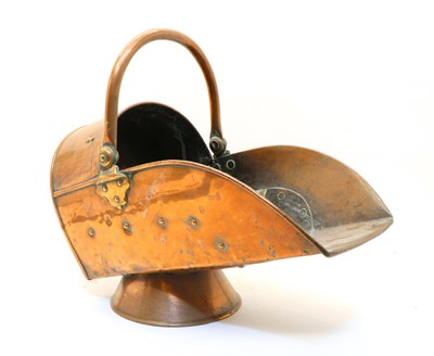 Lot 139 - A Victorian copper and brass coal scuttle
