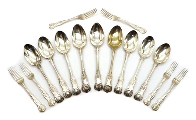 Lot 44A - A set of six Victorian silver Kings pattern tablespoons