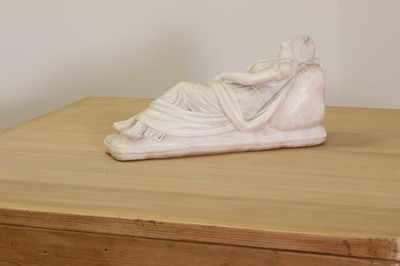 Lot 44 - A carved marble figure of the reclining Venus after Canova