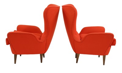 Lot 748 - A pair of red baize chairs
