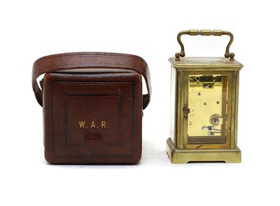 Lot 148 - Benson & Sons brass cased carriage timepiece