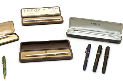 Lot 243 - A quantity of predominantly Parker fountain and ballpoint pens