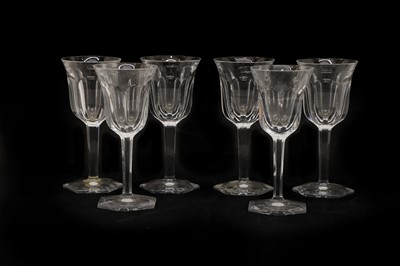 Lot 354 - A set of six Baccarat wine glasses