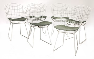 Lot 680 - A set of six 'Bertoia' wire chairs