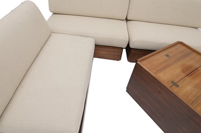 Lot 598 - A three-piece rosewood modular corner suite