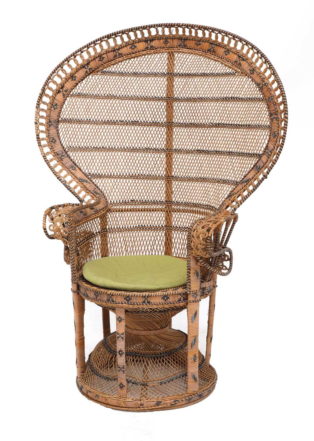 Lot 597 - An Emmanuelle wicker peacock chair
