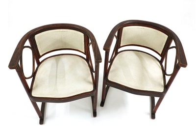 Lot 9 - A pair of Viennese Secessionist 'Fledermaus' armchairs