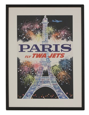 Lot 681 - 'Paris Fly TWA Jets' 1962