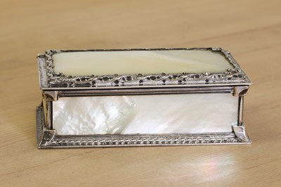 Lot 656 - An unusual silver and mother-of-pearl box