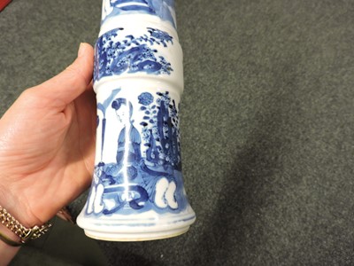 Lot 277 - A Chinese blue and white gu vase