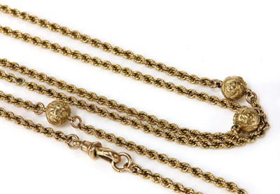 Lot 127 - A Victorian rope link long chain